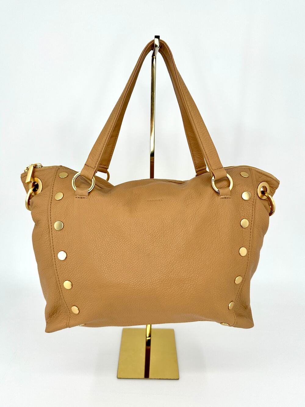 Hammitt Daniel Large Tan Toast Leather Studded Tote Brushed Gold Hardware NWT